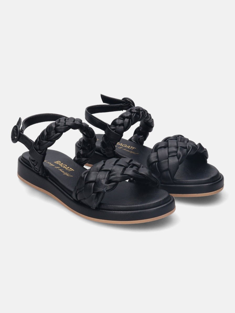 Sandals BAGATT INDIA | Ravenna Black Flat Sandals