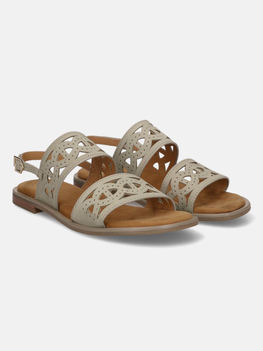 Sandals BAGATT INDIA | Yasha Light Green Leather Back Strap Sandals