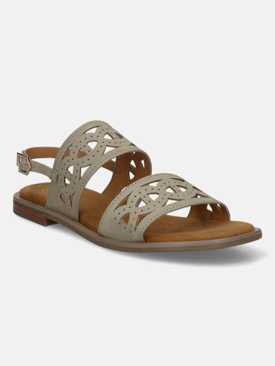 Sandals BAGATT INDIA | Yasha Light Green Leather Back Strap Sandals