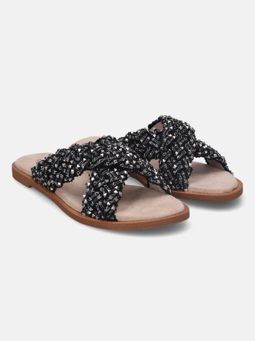 Sandals BAGATT INDIA | Goldy Black Flat Sandals