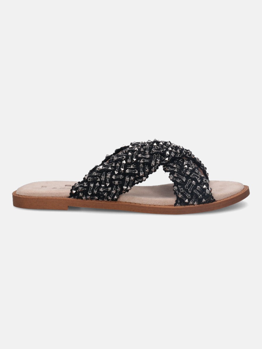 Sandals BAGATT INDIA | Goldy Black Flat Sandals