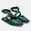 Sandals BAGATT INDIA | Tabea Dark Green Flat Sandals