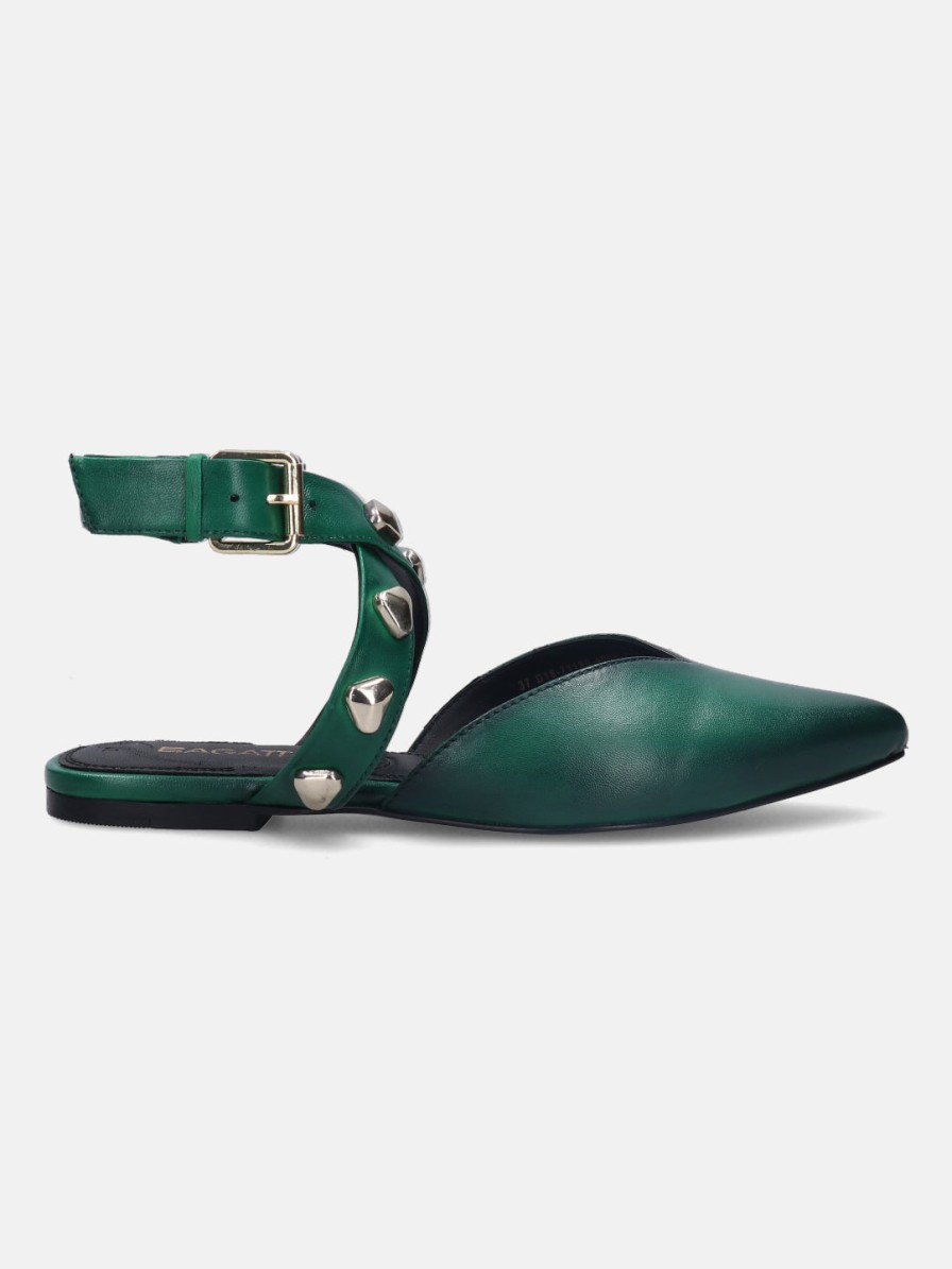 Sandals BAGATT INDIA | Tabea Dark Green Flat Sandals