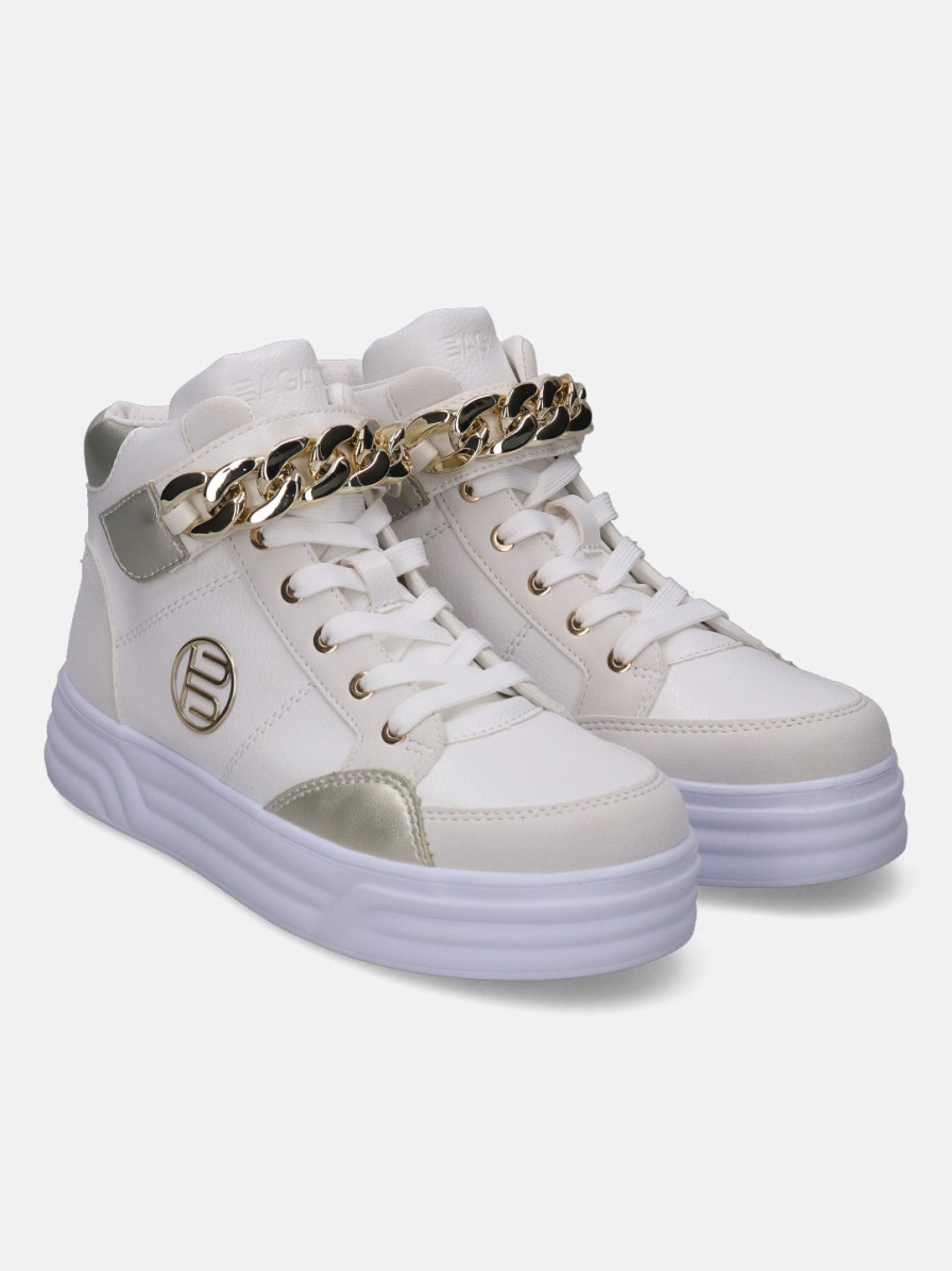 Sneakers BAGATT INDIA | Blu White & Metallics High Top Sneakers