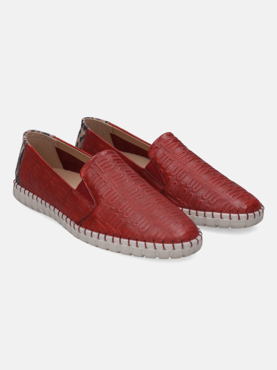 Casual Loafers BAGATT INDIA | Bali Red Animal Print Casual Loafers