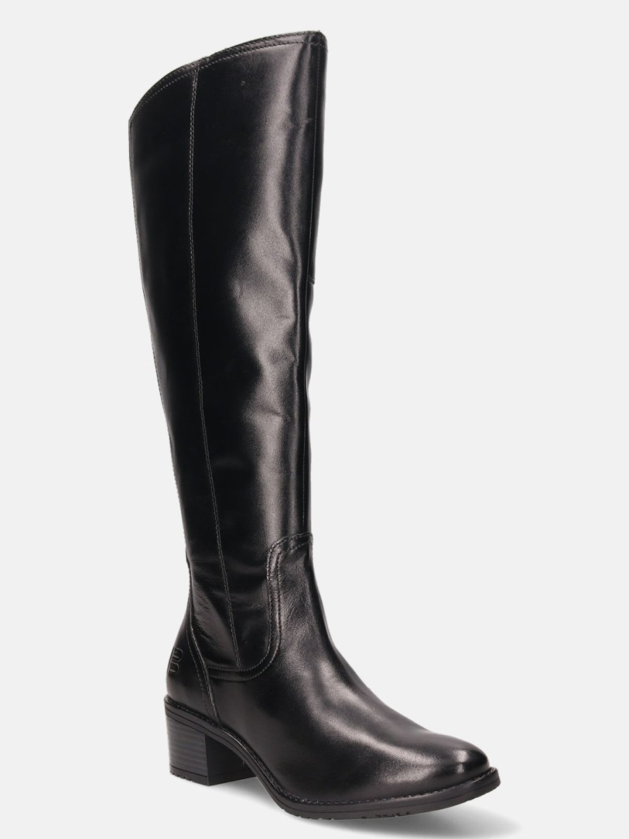 Boots BAGATT INDIA | Ruby Black Leather Knee Boots