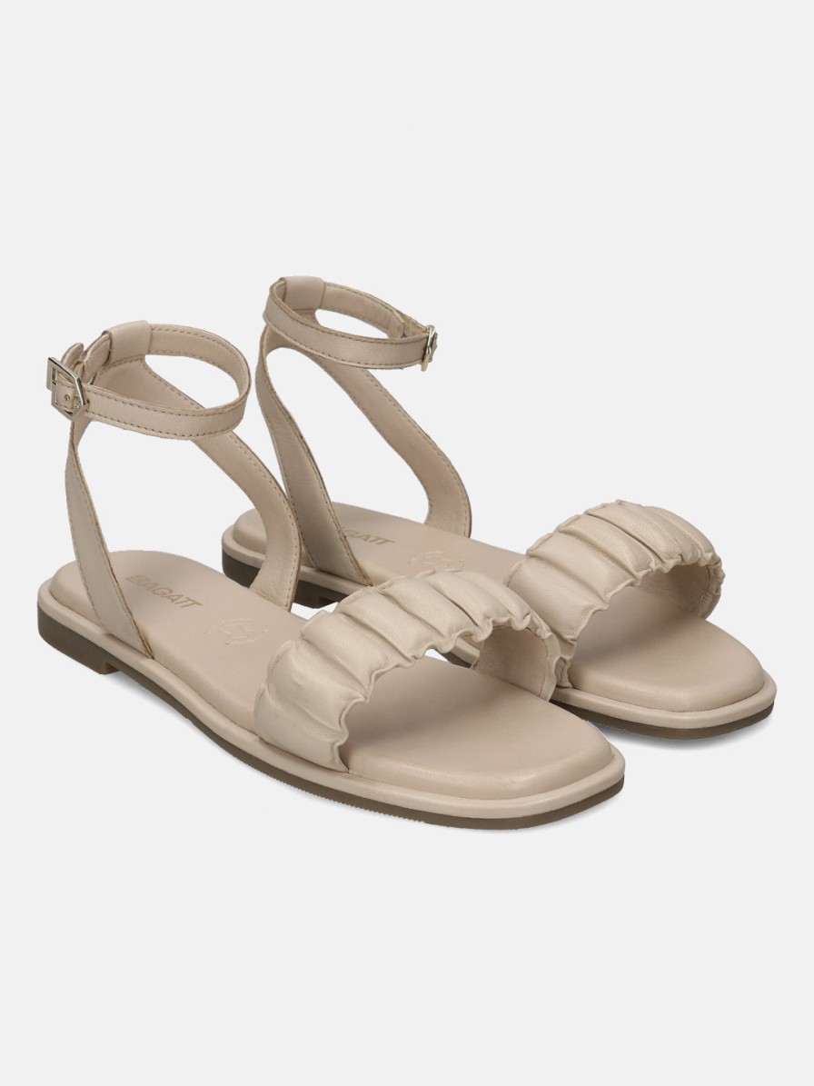 Sandals BAGATT INDIA | Flower Beige Ankle Strap Sandals