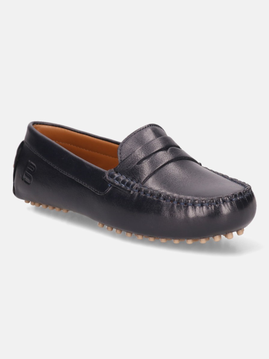 Casual Loafers BAGATT INDIA | Lilly Dark Blue Leather Driver Shoes