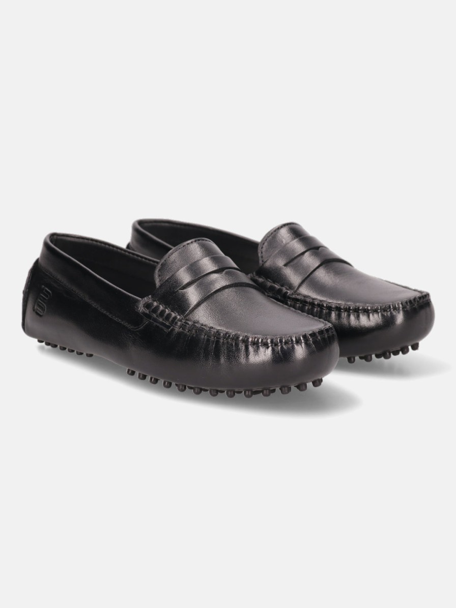 Casual Loafers BAGATT INDIA | Lilly Black Leather Driver Shoes