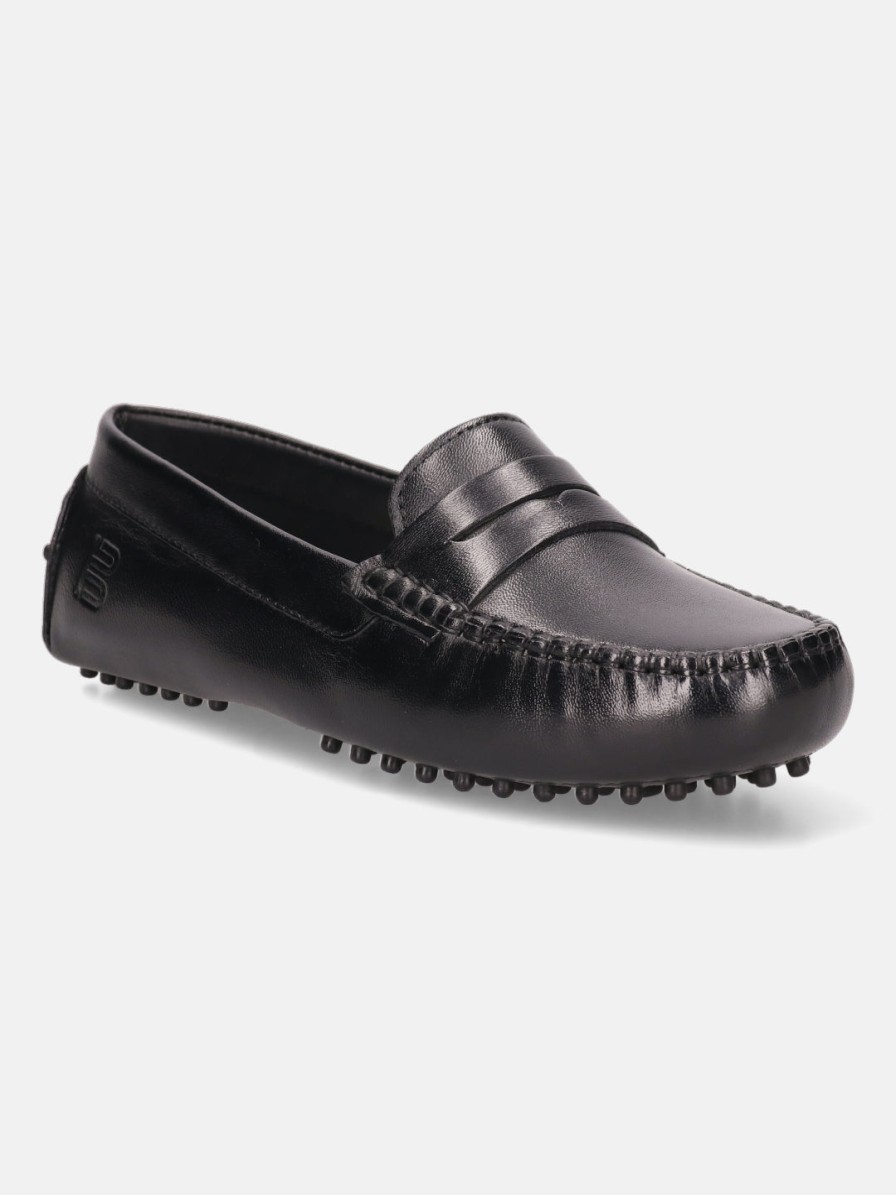 Casual Loafers BAGATT INDIA | Lilly Black Leather Driver Shoes