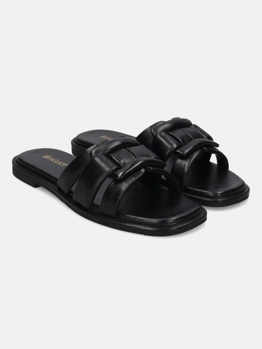 Sandals BAGATT INDIA | Flower Black Mules