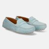 Casual Loafers BAGATT INDIA | Lilly Light Blue Suede Driver Shoes