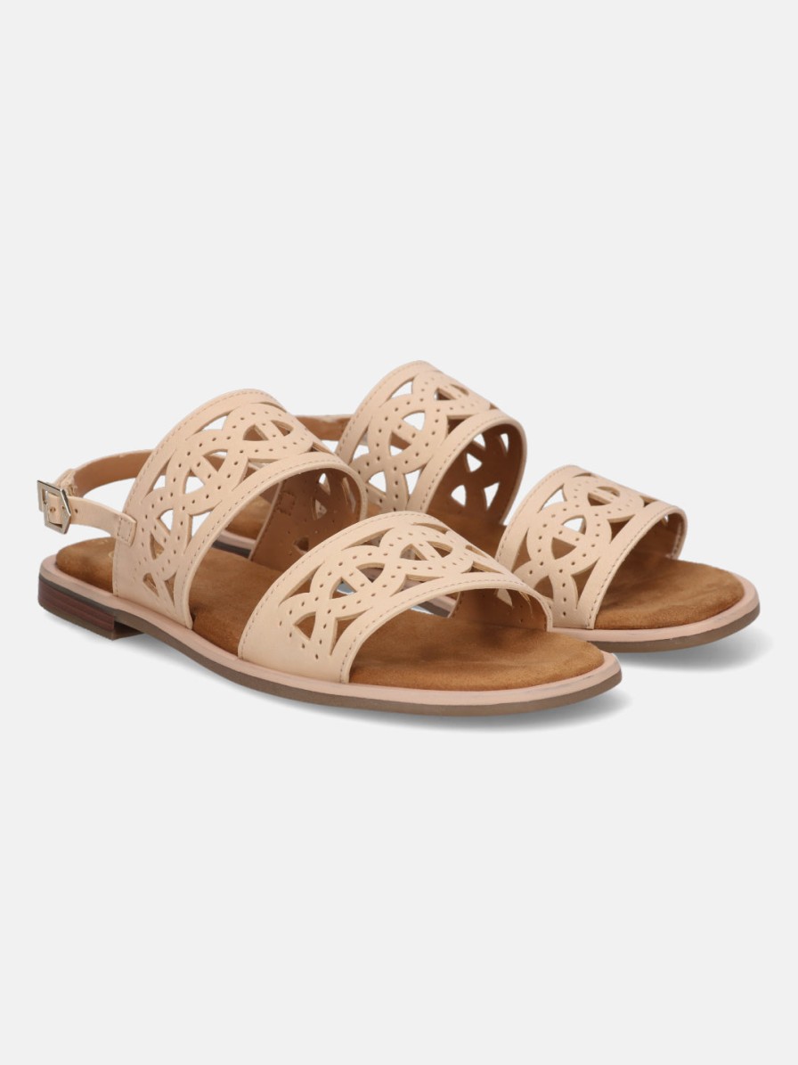 Sandals BAGATT INDIA | Yasha Beige Leather Back Strap Sandals