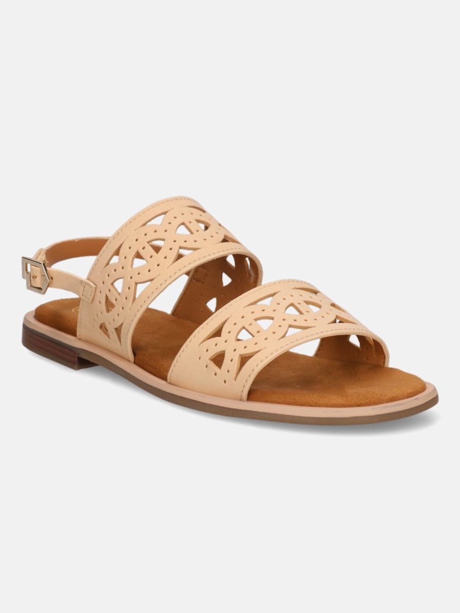 Sandals BAGATT INDIA | Yasha Beige Leather Back Strap Sandals