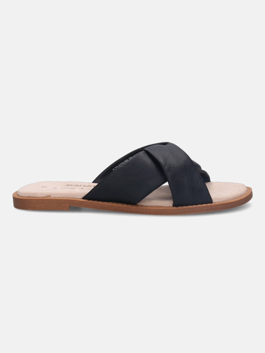 Sandals BAGATT INDIA | Goldy Black Flat Sandals