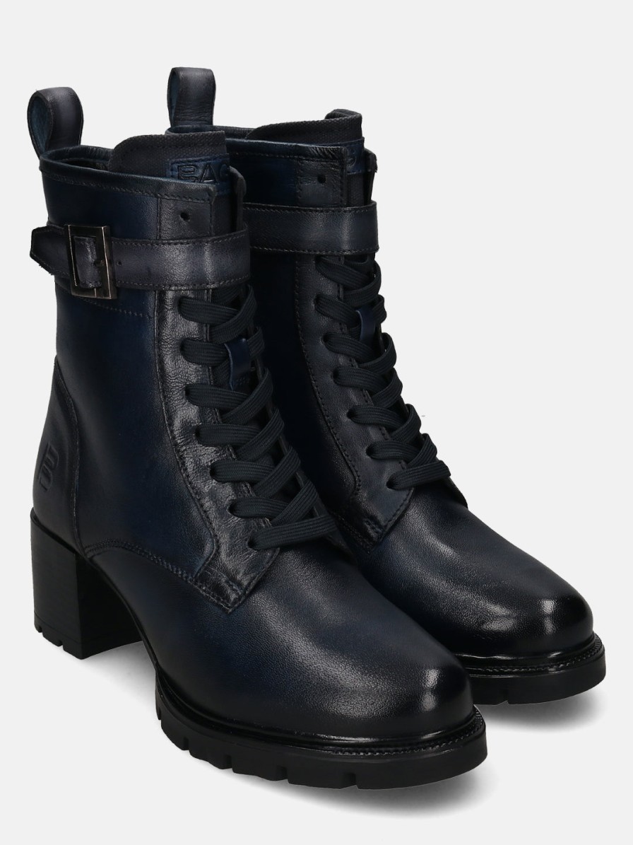 Boots BAGATT INDIA | Yamila Dark Blue Leather Ankle Boots