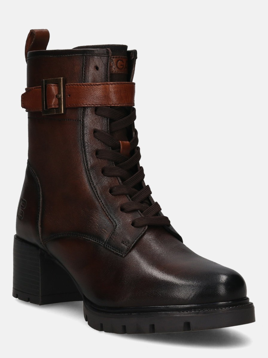 Boots BAGATT INDIA | Yamila Brown Leather Ankle Boots