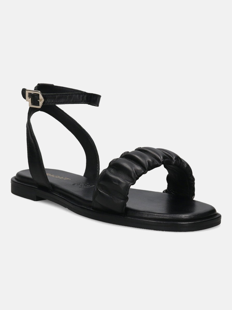 Sandals BAGATT INDIA | Flower Black Ankle Strap Sandals