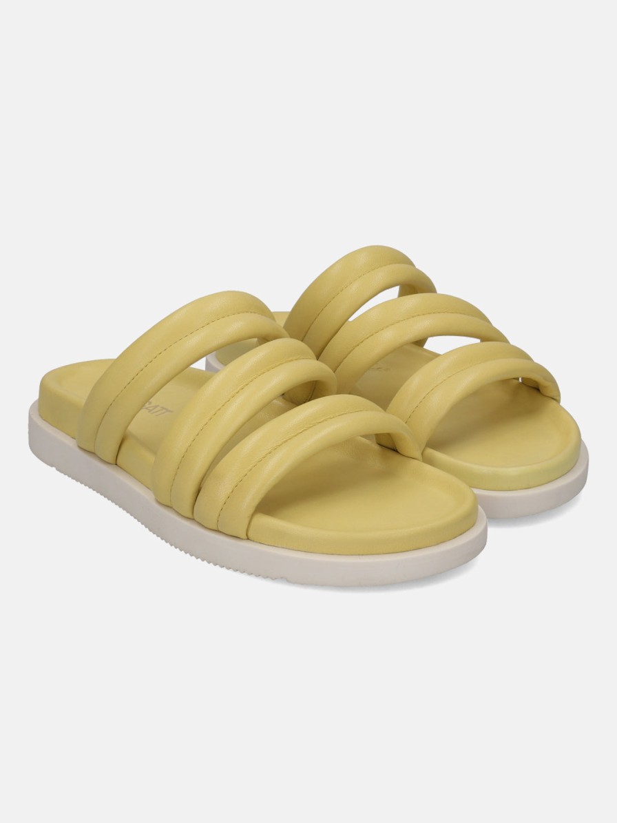 Sandals BAGATT INDIA | Chandra Yellow Leather Flatform Sandals