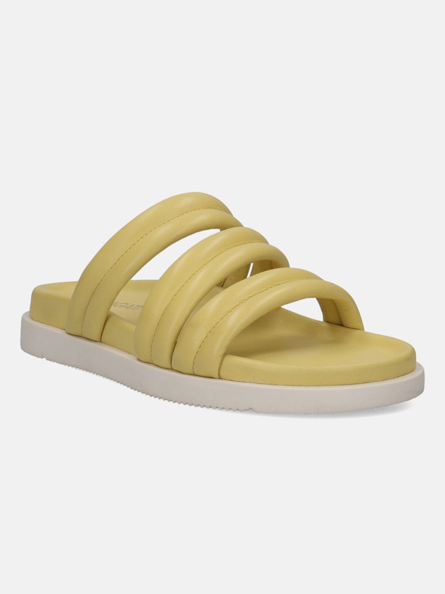 Sandals BAGATT INDIA | Chandra Yellow Leather Flatform Sandals