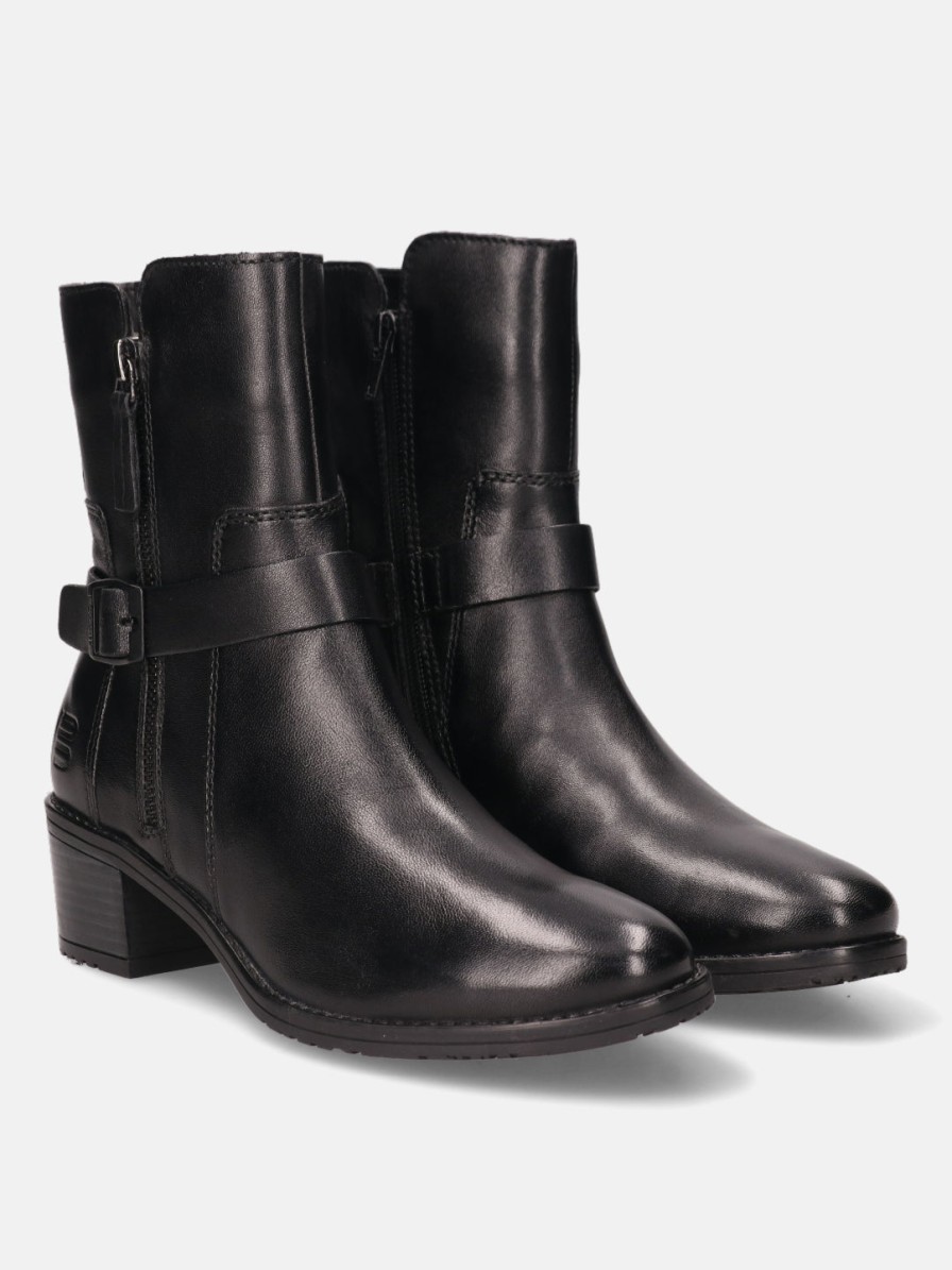 Boots BAGATT INDIA | Ruby Black Leather Ankle Boots