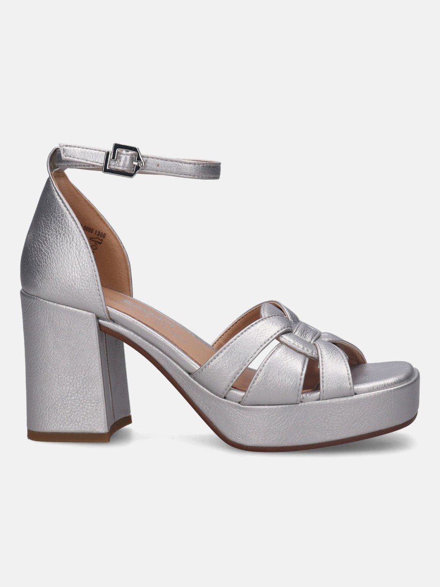 Heels BAGATT INDIA | Cesena Metallics Silver Block Heels