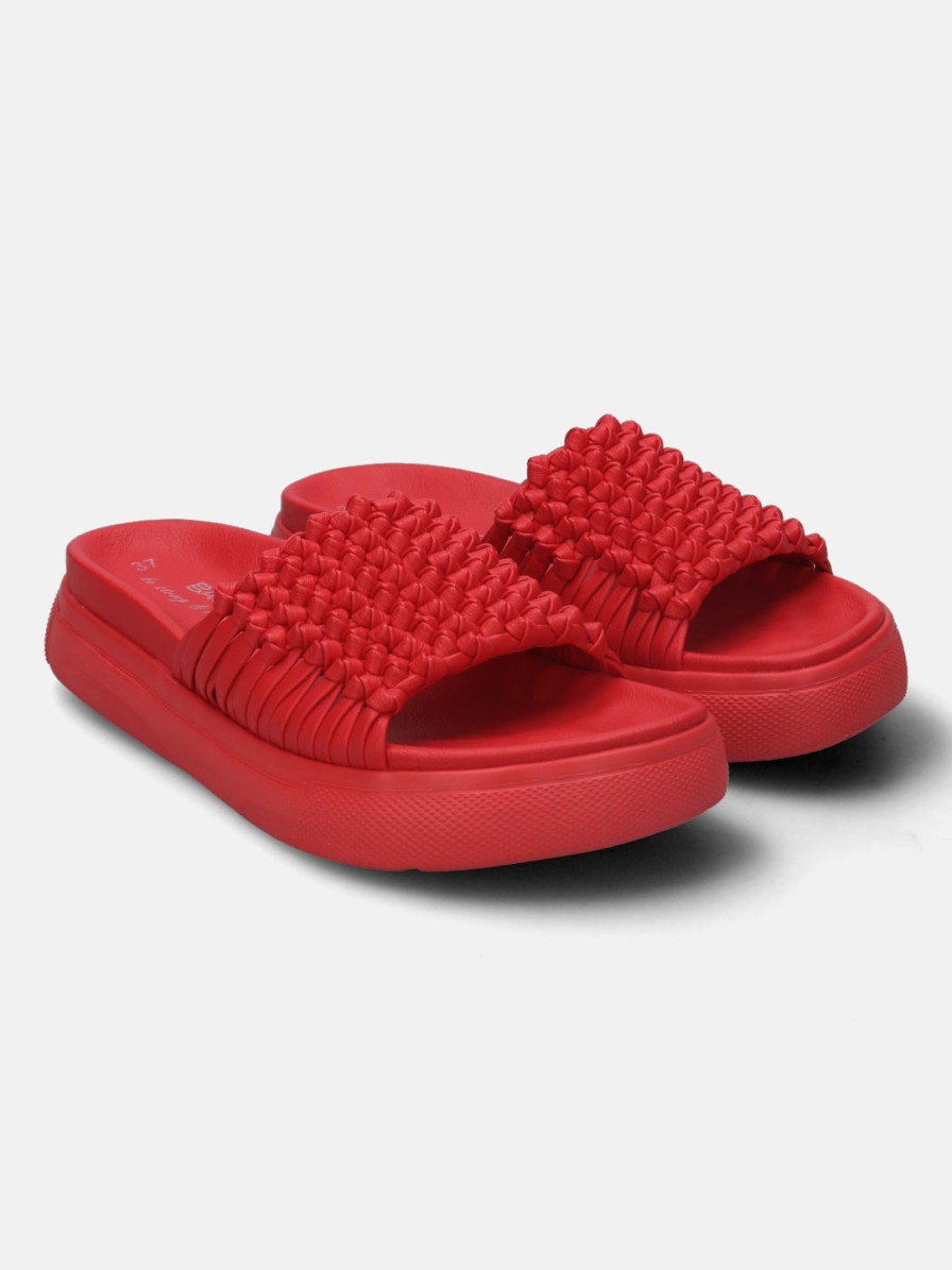 Sandals BAGATT INDIA | Dalia Red Flatform Sandals