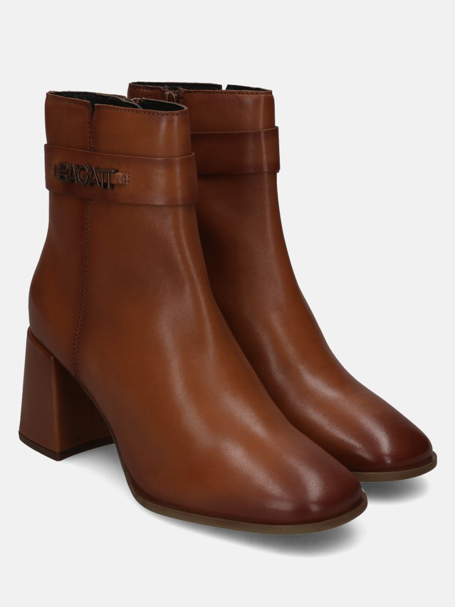 Boots BAGATT INDIA | Crema Cognac Leather Ankle Boots