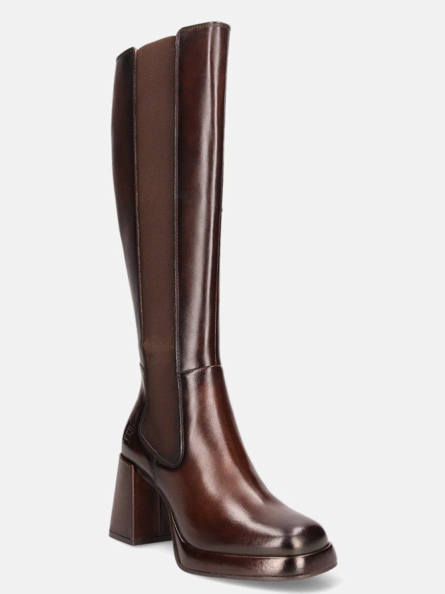 Boots BAGATT INDIA | Anissa Evo Dark Brown Nubuck Knee Boots