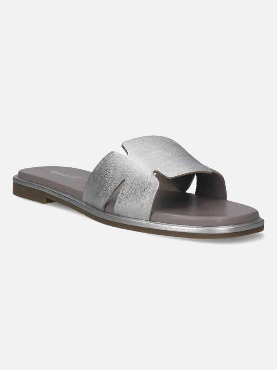 Sandals BAGATT INDIA | Flower Silver Mules